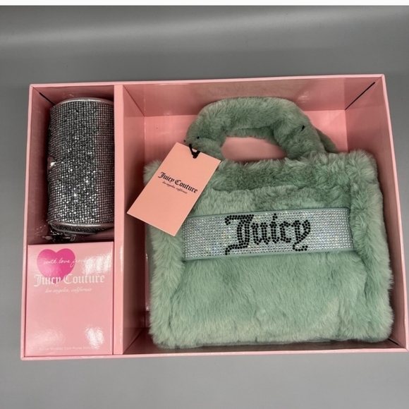 💚🔹️JUICY COUTURE 🔹️mini tote and barrel coin purse Set - Picture 2 of 5